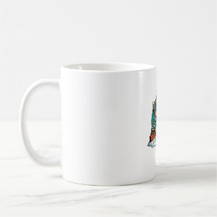 Peace Hand Weimaraner Dog Christmas Lights Womens  Coffee Mug