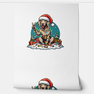 Peace Hand Weimaraner Dog Christmas Lights Womens  Wallpaper