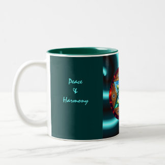 Peace &Harmony, Cin... Two-Tone Coffee Mug