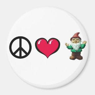 Peace Heart Gnome Fridge Magnet