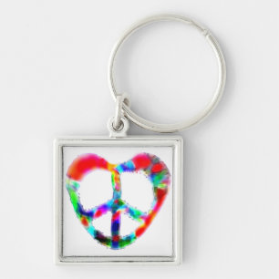 Peace Heart Keychain