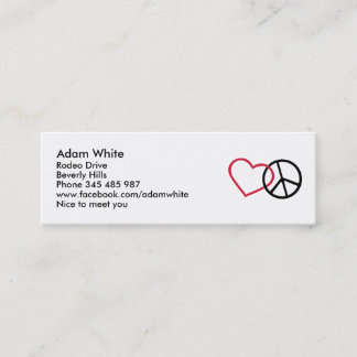 Peace & heart mini business card