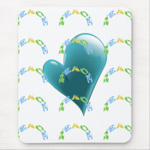 peace heart mouse pad