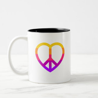 Peace Heart Two-Tone Coffee Mug