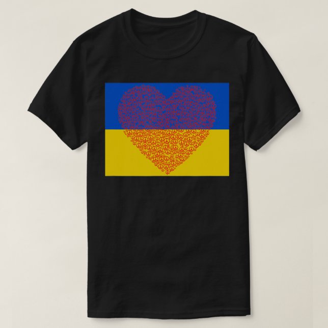 PEACE HEARTS UKRAINE BLUE AN YELLOW COLORS  T-Shirt (Design Front)