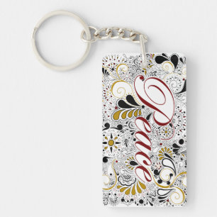 Peace Henna Design Keychain