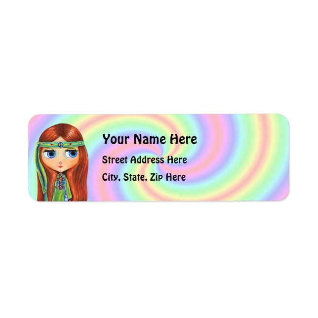 Peace Hippie Return Address Label (Front)