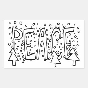 Peace Holiday Color-It-Yourself Snowy Pine Sticker