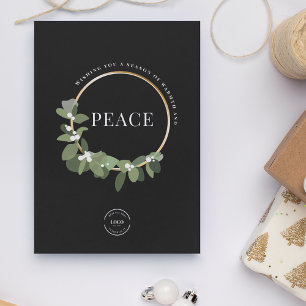 Peace Holiday Wreath Corporate Logo Business Card