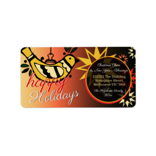 Peace Holidays Stars Greetings Label