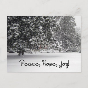 Peace, hope, and joy holiday postcard