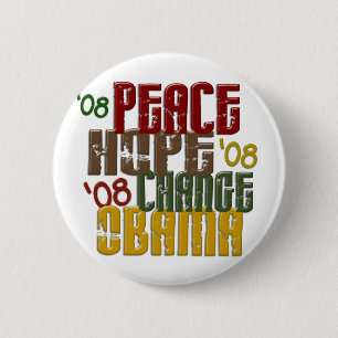 Peace Hope Change Obama 1 2 Inch Round Button