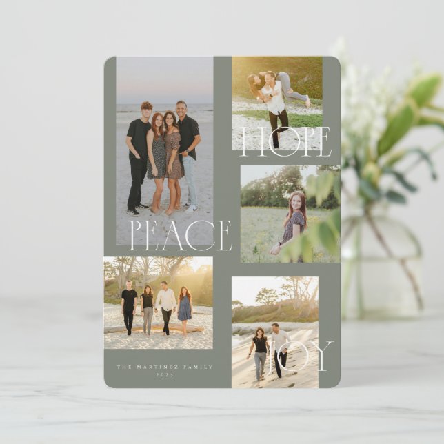 Peace Hope Joy Christmas Card (Standing Front)
