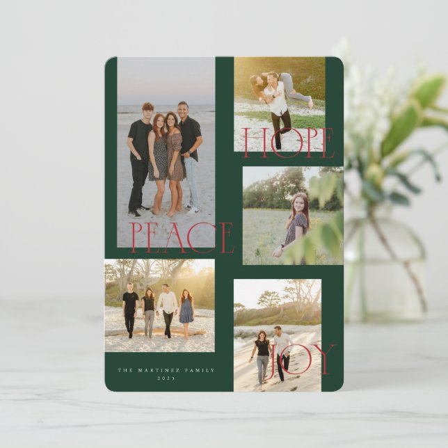 Peace Hope Joy Christmas Card (Standing Front)