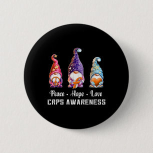 Peace Hope Love Gnomes CRPS Awareness 2 Inch Round Button