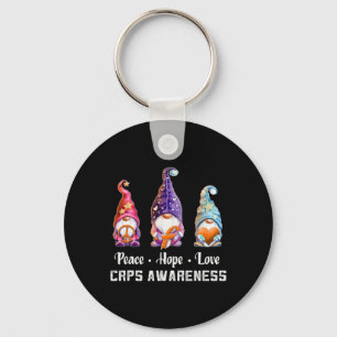 Peace Hope Love Gnomes CRPS Awareness Keychain