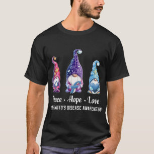 Peace Hope Love Gnomes Hashimoto's Disease Awarene T-Shirt