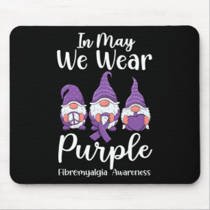 Peace Hope Love Gnomes Purple Ribbon Fibromyalgia Mouse Pad