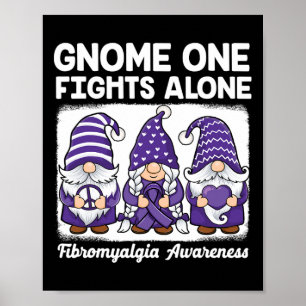 Peace Hope Love Gnomes Purple Ribbon Fibromyalgia  Poster