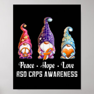 Peace Hope Love Gnomes Rsd Crps Awareness Poster