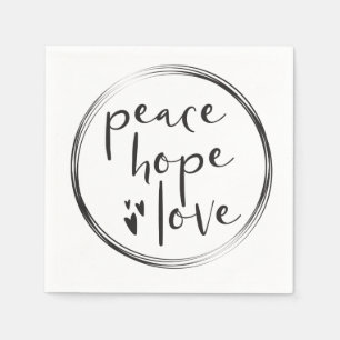 Peace Hope Love Simple Christmas Modern Napkin