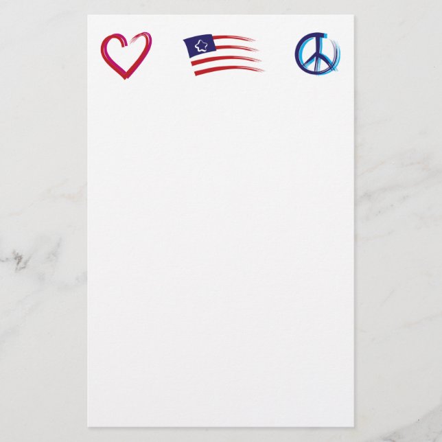 Peace Hope Love Stationery (Front)