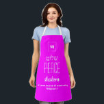 PEACE Hot Pink | Shalom Hebrew | שלום | Scripture Apron<br><div class="desc">Simple, elegant hot pink Apron with the word PEACE written in Hebrew, plus placeholder Scripture verse. All text is CUSTOMIZABLE, so you can personalize by, for example, replacing the Scripture with your name or favourite message. At the top there is a CUSTOMIZABLE MONOGRAM, which you can replace with your own....</div>