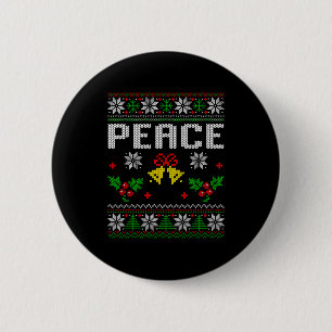 Peace I Come In Peace Couple Matching Ugly Christm 2 Inch Round Button