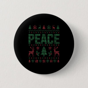 Peace I Come In Peace Couple Matching Ugly Christm 2 Inch Round Button