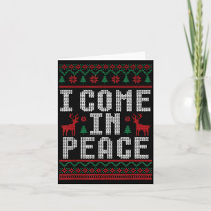 Peace I Come In Peace Couple Matching Ugly Christm Card