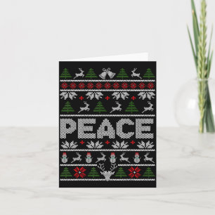 Peace I Come In Peace Couple Matching Ugly Christm Card
