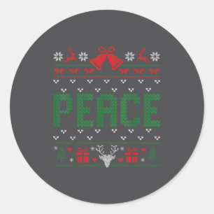 Peace I Come In Peace Couple Matching Ugly Christm Classic Round Sticker
