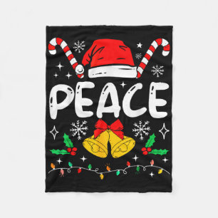 Peace I Come In Peace Couple Matching Ugly Christm Fleece Blanket