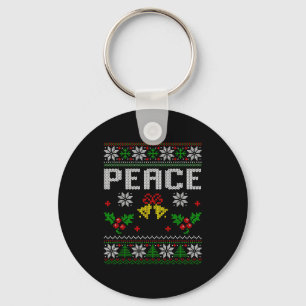 Peace I Come In Peace Couple Matching Ugly Christm Keychain