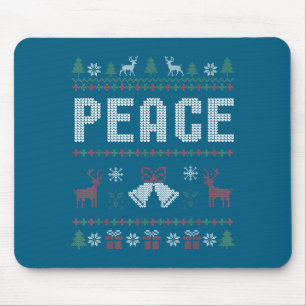 Peace I Come In Peace Couple Matching Ugly Christm Mouse Pad