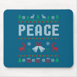 Peace I Come In Peace Couple Matching Ugly Christm Mouse Pad