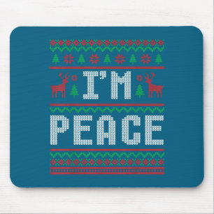 Peace I Come In Peace Couple Matching Ugly Christm Mouse Pad