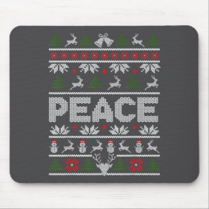Peace I Come In Peace Couple Matching Ugly Christm Mouse Pad