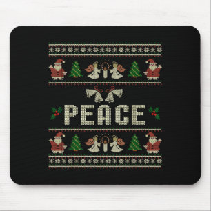 Peace I Come In Peace Couple Matching Ugly Christm Mouse Pad
