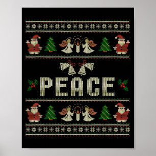 Peace I Come In Peace Couple Matching Ugly Christm Poster