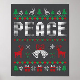 Peace I Come In Peace Couple Matching Ugly Christm Poster