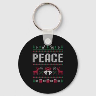 Peace I Come In Peace Matching Couple Ugly Merry C Keychain