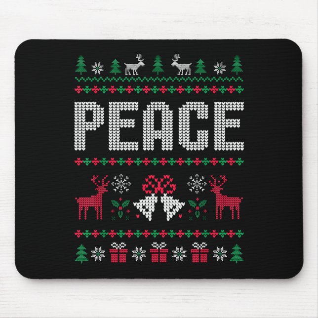 Peace I Come In Peace Matching Couple Ugly Merry C Mouse Pad (Front)