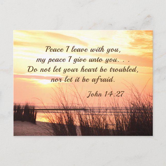 Peace I leave with you, John 14:27, Ocean Sunset Postcard (Front)