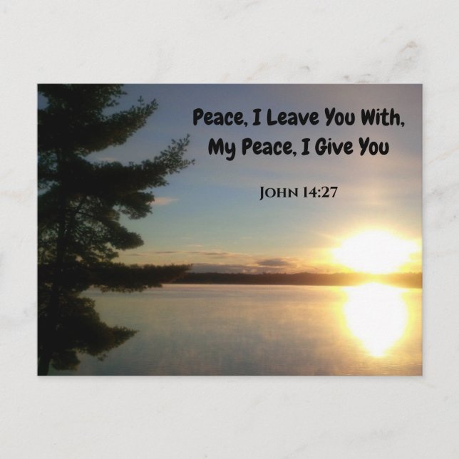 Peace, I Leave You With Scriptural Text Bible Postcard (Front)