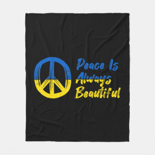 Peace I Stand With Ukraine Support Fleece Blanket