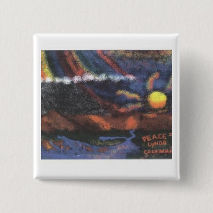 Peace II 2 Inch Square Button