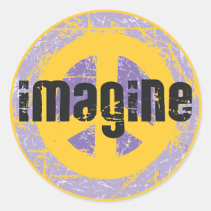 Peace - Imagine Peace Classic Round Sticker