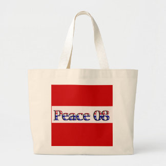 Peace in 2008 large tote bag