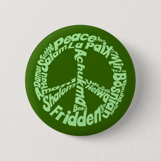 Peace in all Languages 2 Inch Round Button (Front)